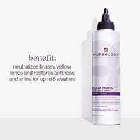 Thumbnail for Pureology Color Fanatic Top Coat + Tone Purple, Pre-lightened light blonde to dark blonde, Rose, floral ginger & cedarwood, 6.7 fl. oz.