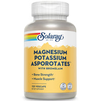 Thumbnail for Solaray Magnesium and Potassium with Bromelain, Magnesium Potassium Supplement for Heart Health, Electrolyte, and Muscle Support - Gluten Free & Lab Verified - 60 Servings, 120 VegCaps