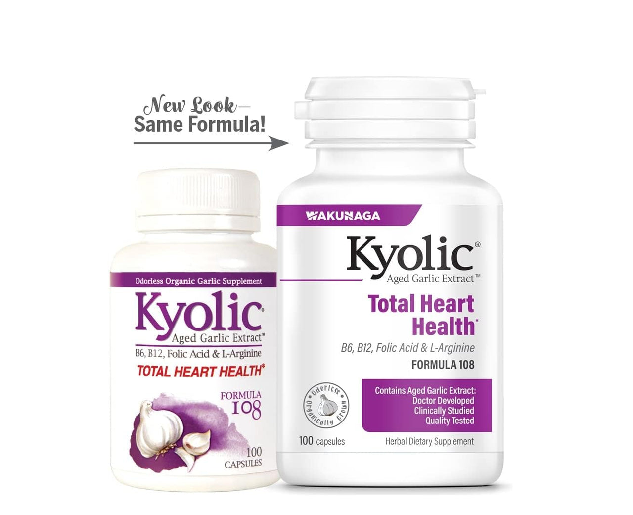 Kyolic Aged Garlic Extract Formula 108, Total Heart Health*, 100 Capsules