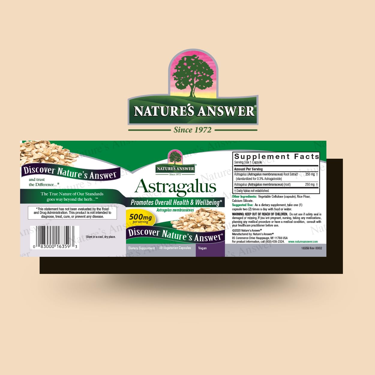 Nature's Answer Astragalus Root Extract 60 VCaps