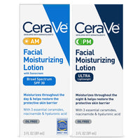 Thumbnail for CeraVe Day & Night Face Lotion Skin Care Set | Contains AM with SPF 30 and PM Face Moisturizer | Fragrance Free