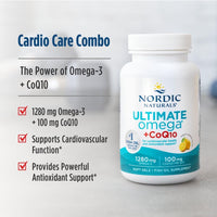 Thumbnail for Nordic Naturals Ultimate Omega + CoQ10, Lemon - 90 Soft Gels - 1280 mg Omega-3 + 100 mg CoQ10 - Heart Health, Cellular Energy, Antioxidant Support - Non-GMO - 45 Servings