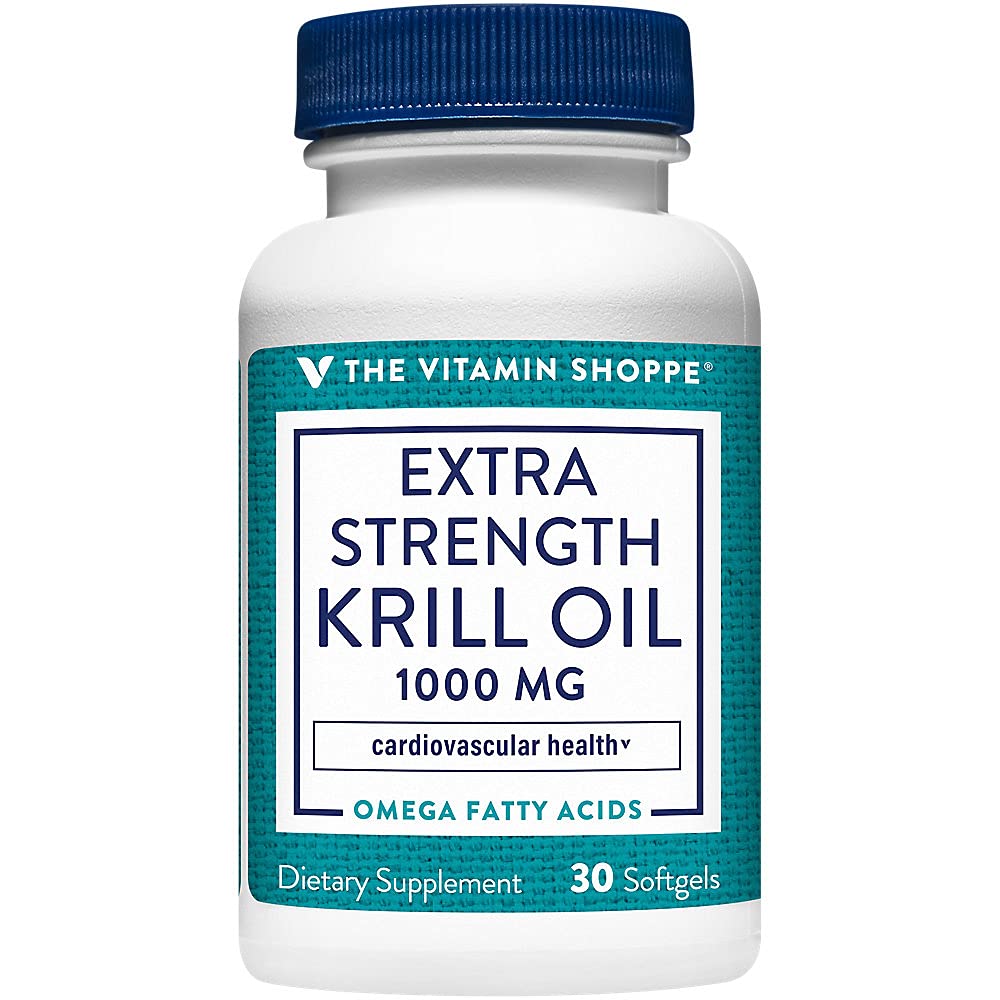 The Vitamin Shoppe Extra Strength Krill Oil - MSC Certified Sustainable - 1,000 MG (30 Softgels)