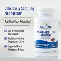 Thumbnail for Nordic Naturals Magnesium Gummies for Adults, Blueberry Lavender Flavor - 60 Gummies - Vegan Magnesium Supplement for Mind, Mood, and Cardiovascular Support - Non-GMO - 20 Servings
