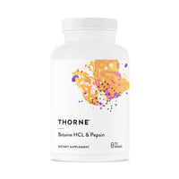 Thumbnail for THORNE - Betaine HCL & Pepsin - Digestive Enzyme & Hydrochloric Acid Supplement for Protein Digestion & Occasional Gas or Bloating Relief* - Third-Party Certified - Gluten & Dairy-Free - 225 Capsules