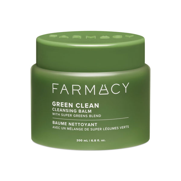 Farmacy Makeup Remover Cleansing Balm - Green Clean Waterproof Makeup Remover Balm + Oil Cleanser for Face - Gently Melts Make Up + SPF - Hydrates + Softens Skin with Super Greens + Papaya (200ml)