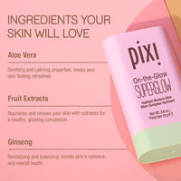 Thumbnail for Pixi On-the-Glow SuperGlow | Shade PetalDew | Hydrating Highlighter Stick with Ginseng, Aloe Vera & Fruit Extracts | For Cheeks & Brow Bones | 19g / 0.6oz | Paraben-Free Luminous Natural Highlight