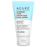 Thumbnail for ACURE Incredibly Clear Azelaic Acid Facial Lotion - Gentle Exfoliation for Skin Balance, Even Tone & Glowing - Mandelic Acid, Licorice Root Infused, 100% Vegan - Combo to Dry or Oily Skin - 1.7 fl oz