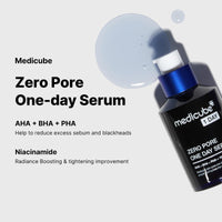 Thumbnail for Medicube Zero Pore One-day Serum 1.01 fl.oz - Overnight Resurfacing Serum with Pore Tightening Complex - 15.2% AHA+BHA+PHA & 2% Niacinamide - 10.8% reduction in pore appearance after one day of use