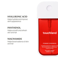 Thumbnail for Touchland Hydrating Body & Hair Fragrance Mist, Golden Amber, 2 FL. OZ. Travel Size Body Spray