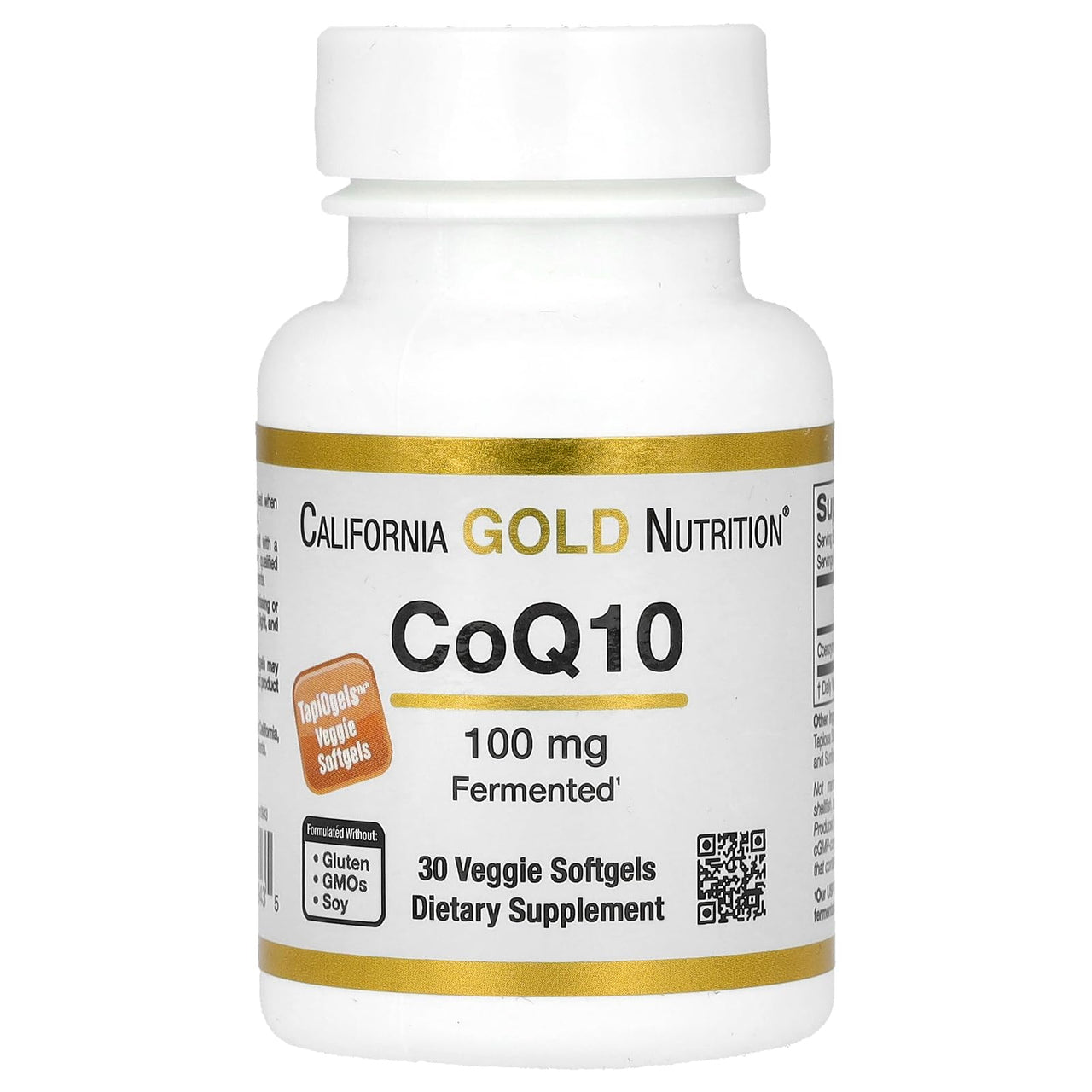 California Gold Nutrition CoQ10 100 mg, Coenzyme Q10 Ubiquinone USP, Supports Mitochondrial Function*, 30 Veggie Softgels