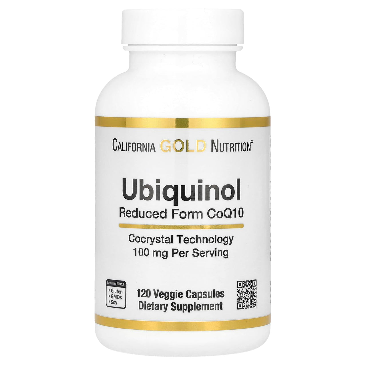 California Gold Nutrition Ubiquinol Reduced Form CoQ10, 100 mg, 120 Veggie Capsules