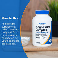 Thumbnail for Nutricost Magnesium Complex 500mg, 240 Capsules - Magnesium Oxide, Citrate, and Glycinate - Gluten Free and Non-GMO