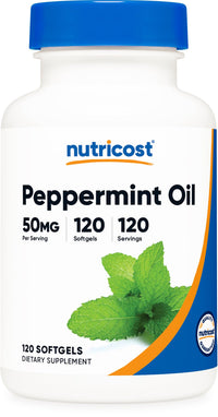 Thumbnail for Nutricost Peppermint Oil Softgels (120 SFG) (50 MG) - Gluten Free, Third Party Tested and GMO Free