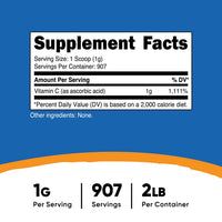 Thumbnail for Nutricost Ascorbic Acid Powder (Vitamin C) 2 LBS - Gluten Free, Non-GMO
