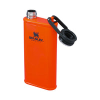 Thumbnail for Stanley Classic Easy Fill Wide Mouth Flask 8 oz | Leakproof Hip Flask | Hinge Connected Never Lose Cap | Insulated Stainless Steel Liquor Container | BPA-Free | Blaze Orange