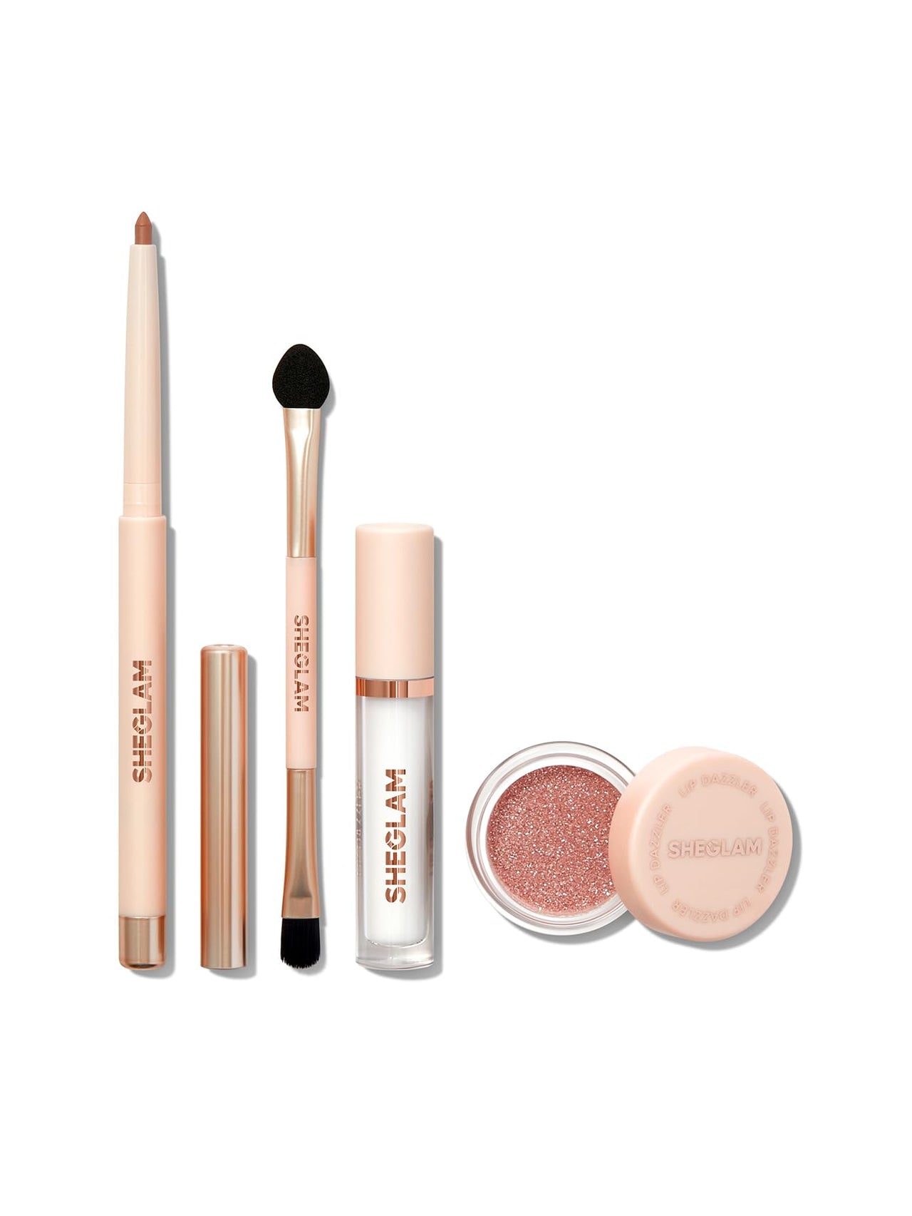 SHEGLAM Lip Dazzler Glitter Kit Long-Lasting Glitter Lip Gloss Sexy Super Stay Non-Sticky Shiny Liquid Kit Lipstick Y2K-Debutante