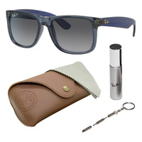 Thumbnail for Ray-Ban RB4165 JUSTIN CLASSIC POLARIZED Square Shaped Sunglasses for Men & Women – Includes Official Rayban Eyewear Kit – Ideal Formal & Casual Wear Sunglasses – Grey Lens