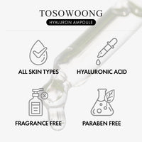 Thumbnail for TOSOWOONG Hyaluronic Acid Ampoule, Hydrating Glow and Skin Barrier Protection, Anti-Aging Face Serum for Dry Skin, Korean Skincare Beauty Products, 100ml, 3.38 fl. oz.