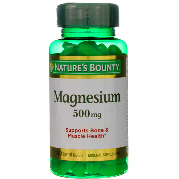 Nature's Bounty Magnesium 500 mg Tablets 100 ea (Pack of 2)