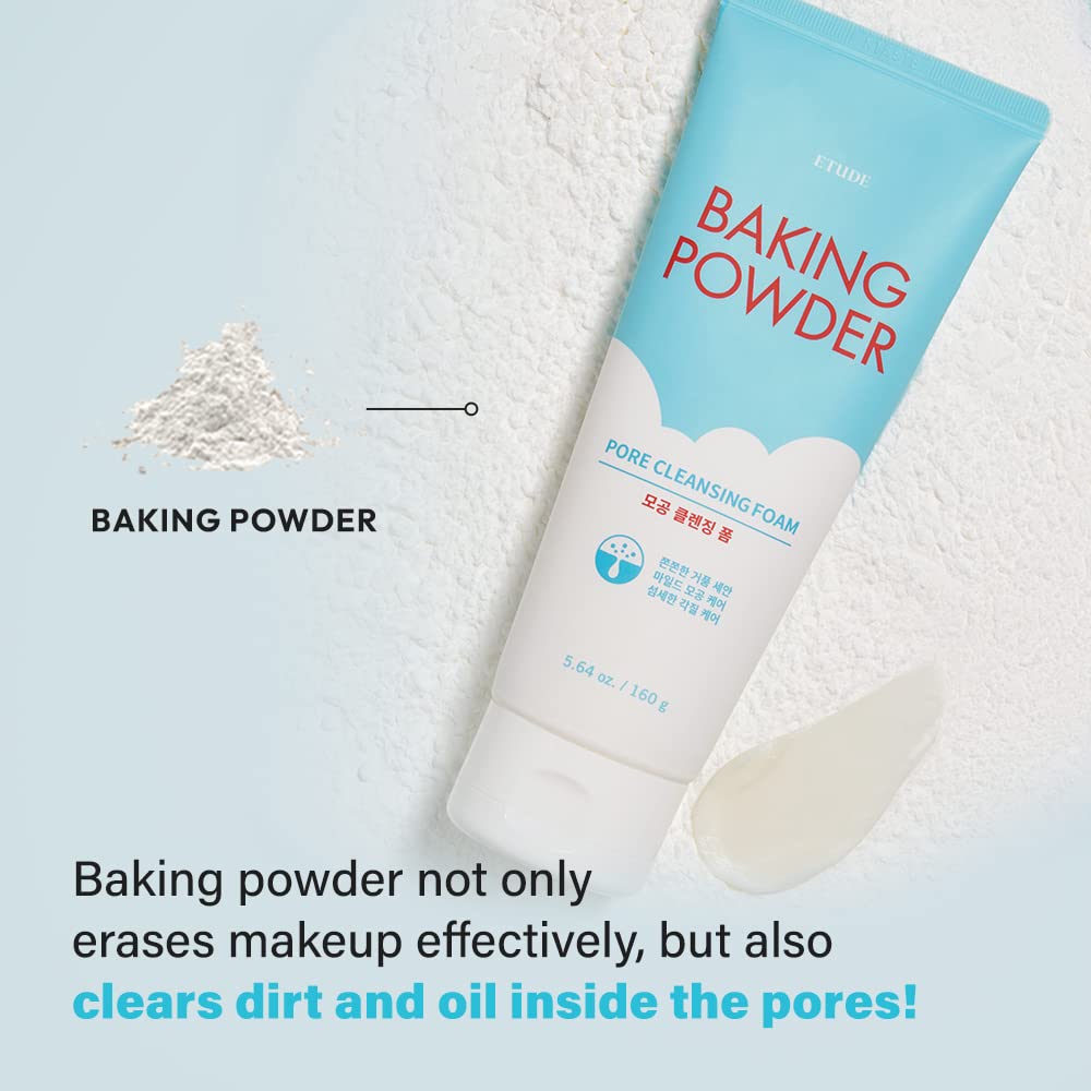 ETUDE Baking Powder Pore Cleansing Foam 5.4 fl.oz.(160ml) | Multi-Deep Cleansing Foam to Remove Dead Cells, Impurities From Pores, Korean Skin Care, Kbeauty