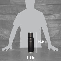 Thumbnail for Stanley Adventure-To-Go Vacuum Bottle 25 oz | Wide Mouth with Leakproof Cup Lid | Keep Drinks Hot or Cold | Packable for Travel | Insulated Stainless Steel Thermal Bottle | BPA-Free | Charcoal Glow