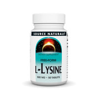 Thumbnail for Source Naturals L-Lysine Free Form -Amino Acid Supplement Supports Energy Formation & Collagen* - 500 mg- 50 Tablets