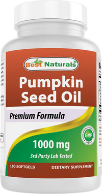 Thumbnail for Best Naturals Pumpkin Seed Oil Bladder Control 1000 mg 180 Softgels
