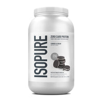 Thumbnail for Isopure Zero Carb 100% Pure Whey Isolate Protein Powder, Lactose Free, Gluten Free, With Vitamins, Cookies & Cream, 25g Protein Per Serving, 3 Lbs, 44 Servings (Packaging May Vary)