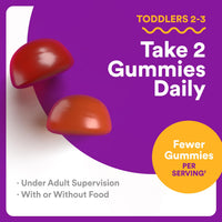 Thumbnail for SmartyPants Toddler Multivitamin Gummies, Omega 3 (DHA/EPA), Vitamins D3, C, Vitamin B12, B6, A, K & Zinc, Biotin, Gluten Free, Three Fruit Flavors, 60 Count (30 Day Supply)