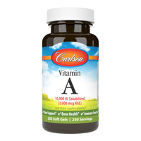 Thumbnail for Carlson - Vitamin A Solubilized, 10000 IU (3000 mcg RAE), Water Soluble, Vision Health, 250 Softgels