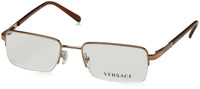 Thumbnail for Versace VE1066 50mm Non-Polarized Glasses for Men - Bronze Copper Square Metal Frame with Light Brown Temples, Lightweight & Comfortable Eyeglasses for Prolonged use, eShades Eyewear Kit Included