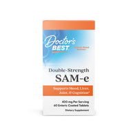 Thumbnail for Doctor's Best SAM-e 400 mg, Vegan, Gluten Free, Soy Free, Mood and Joint Support, 60 Enteric Coated Tablets