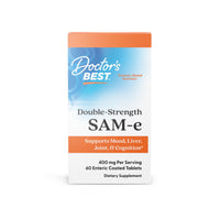 Thumbnail for Doctor's Best SAM-e 400 mg, Vegan, Gluten Free, Soy Free, Mood and Joint Support, 60 Enteric Coated Tablets
