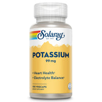 Thumbnail for SOLARAY Potassium Supplement Capsules - 99 mg, Electrolyte Balance Formula for Women & Men, Potassium Supplement for Electrolytes, Heart Health Support, Lab Verified - 100 Vegetable Capsules