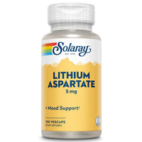 Thumbnail for SOLARAY Lithium Aspartate Supplement 5 mg for Men & Women - Daily Trace Mineral Support, Low Dose Lithium Supplement Capsules - 100 Veg Cap Ct