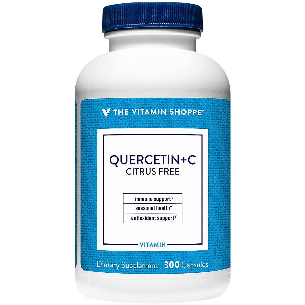The Vitamin Shoppe Quercetin + Vitamin C, Citrus Free, Antioxidant That Supports A Healthy Immune for All Seasons (300 Capsules)