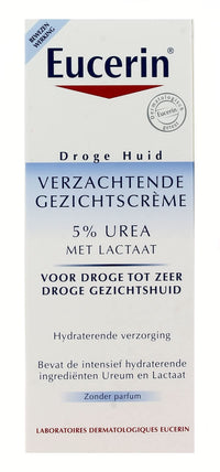 Thumbnail for Eucerin 5% Urea Smoothing Face Cream, 50ml - Hydrating Moisturizer for Dry Skin, Dye-Free, Adult