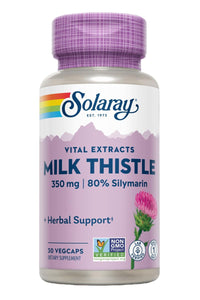 Thumbnail for SOLARAY Milk Thistle Seed Extract 350 mg Guaranteed to Contain 80% Silymarin, Traditional Liver Support, Vegan & Lab Verified for Quality, 60 Day Money-Back Guarantee, 30 Servings, 30 VegCaps