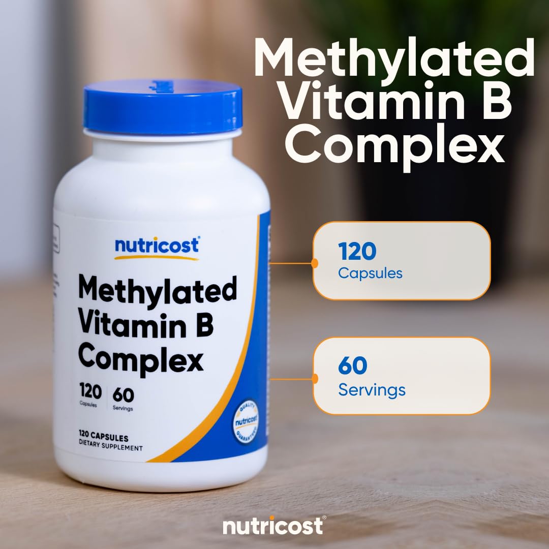 Buy Nutricost Methylated Vitamin B Complex 120 Capsules - (60 Servings) Gluten-Free Online
