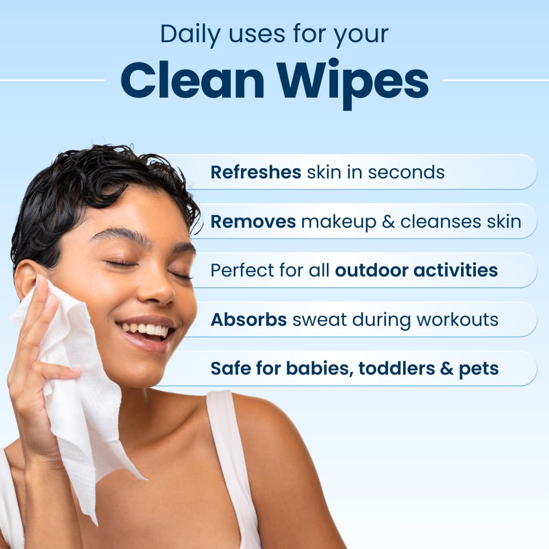Clean Skin Club XL Premium Face Wipes, 40% Larger Than Normal Wipes, Extra Moist Makeup Removing Towelettes, 30 Count, Facial Cleansing Cloth, Fragrance Free, No Alcohol or Chemicals