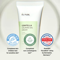 Thumbnail for IUNIK Centella Calming Gel Cream Vegan Non-Sticky Moisturizing Blemish Care w/Centella Asiatica Tea Tree Soothes Acne Rosacea Oily & Sensitive Skin Korean Skincare