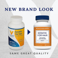 Thumbnail for The Vitamin Shoppe Keratin for Hair with Biotin Collagen - Strong Healthy Hair | Hair Luster & Shine | 120 Capsules | Beauty