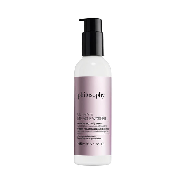 philosophy ultimate miracle worker resurfacing body serum - with retinol, hyaluronic acid & peptides - clinically proven to immediately double skin's moisture and reduce crepiness - 6.5 fl oz
