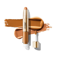 Thumbnail for ICONIC LONDON Radiant Concealer & Brightening Duo | Creamy Liquid + Brightening Crayon Dual Ended Concealer, Cruelty Free, Vegan Makeup (Golden Deep) 0.08 oz