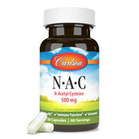 Thumbnail for Carlson Labs NAC N-Acetyl Cysteine, 500mg, 60 Capsules