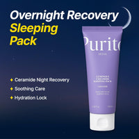 Thumbnail for PURITO Luminous Ceramide Sleeping Pack | Overnight Recovery Cream with Five Ceramides for Dry & Sensitive Skin | Ceramide, Hydration Lock | Vegan & Cruelty-Free, Korean Skincare, 100mL / 3.38 fl.oz