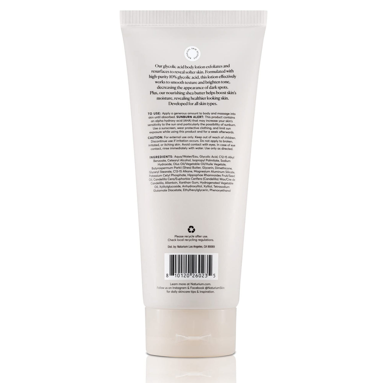 Naturium The Smoother Glycolic Acid Body Lotion, Resurfacing & Exfoliating Treatment, with 10% Glycolic Acid, 8 oz