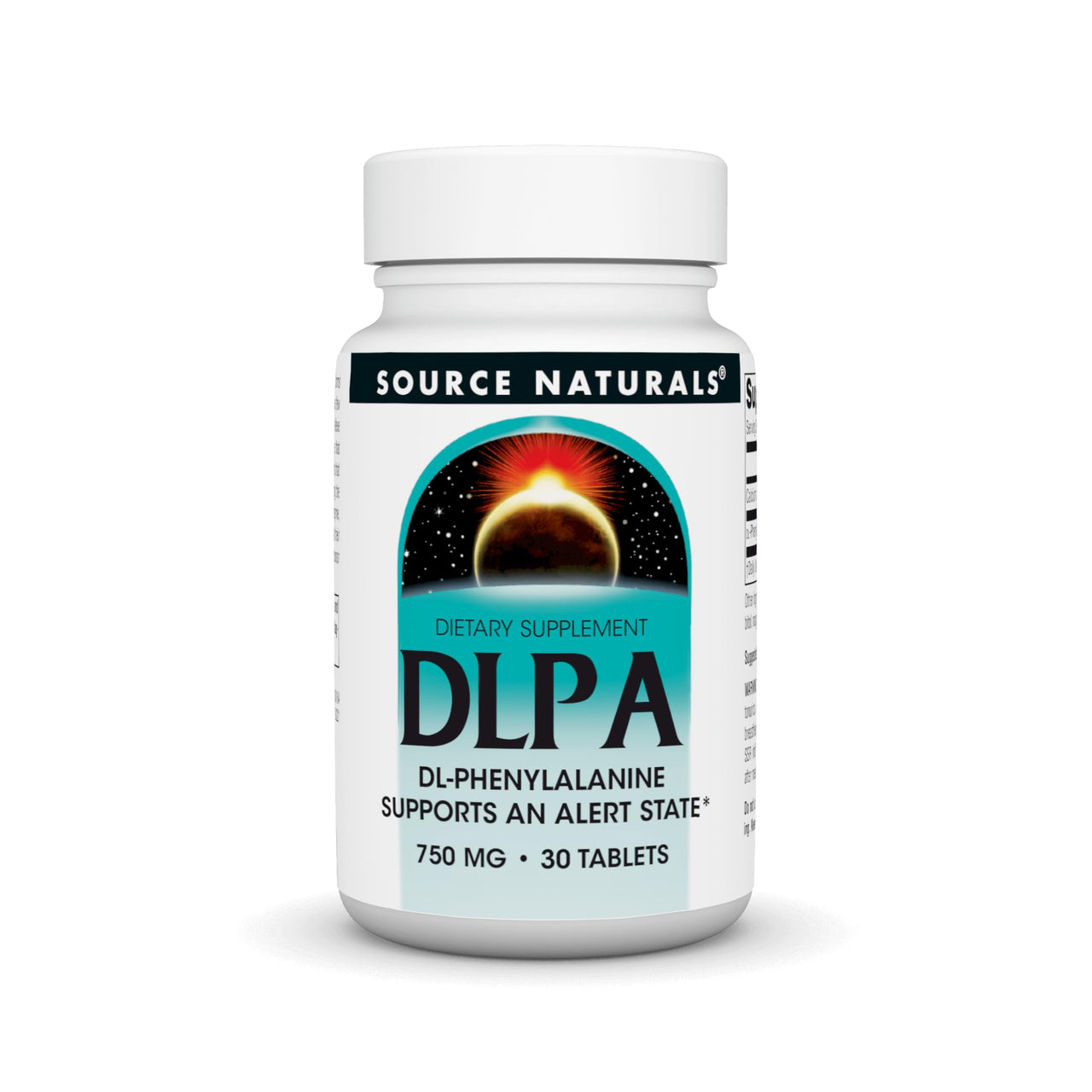 Source Naturals DLPA DL-Phenylalanine Supplement That Supports an Alert State* - 750 mg - 30 Tablets