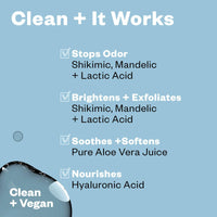 Thumbnail for Kosas Chemistry Deodorant - Aluminium and Baking Soda Free + BO-Fighting AHA Serum that Exfoliates, Softens, and Nourishes the Skin, (Beachy Clean)